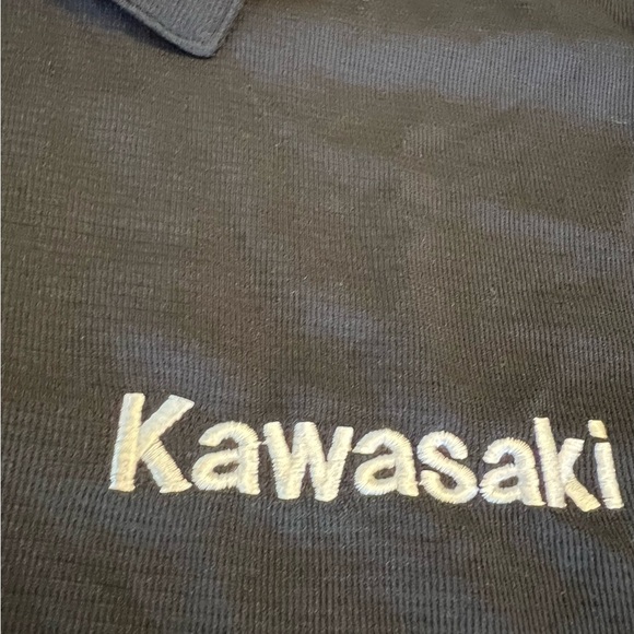 Large Black Kawasaki Polo Shirt Mens Short Sleeve New Moto Casual Clothes - Picture 6 of 8